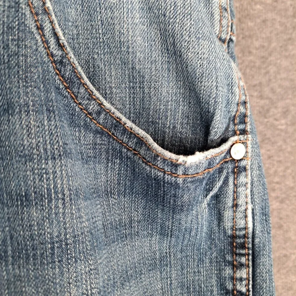 Wrangler Retro Slim Straight Jeans Mens 38x33* Medium Wash Stretch Denim Western